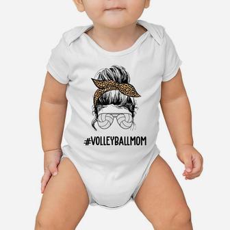 Volleyball Mom Life Messy Bun Shirt, Mother’S Day Gift Ideas Baby Onesie | Crazezy