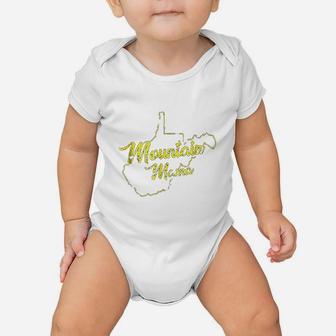 West Virginia Mountain Mama With Distressed Design Baby Onesie | Crazezy DE