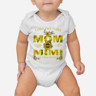 Womens I Have Two Titles Mom And Mimi Sunflower Mimi Baby Onesie | Crazezy