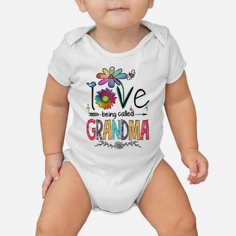 Womens I Love Being Called Grandma Daisy Flower Cute Mother's Day Baby Onesie | Crazezy