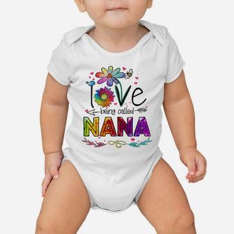 Womens I Love Being Called Nana Daisy Flower Cute Mother's Day Baby Onesie | Crazezy