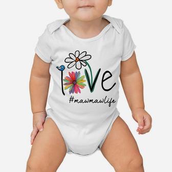 Womens Love Mawmawlife Life Daisy Flower Cute Funny Mother's Day Baby Onesie | Crazezy DE