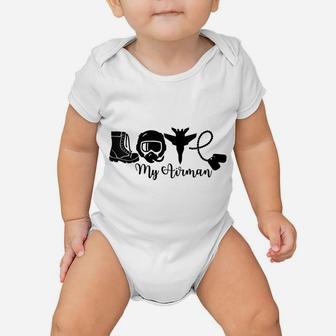 Womens Love My Airman - Proud Mom Wife Girlfriend Family Air Force Baby Onesie | Crazezy