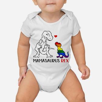 Womens Mamasaurus Rex T Rex Dinosaur Proud Mom Lgbt Pride Shirt Baby Onesie | Crazezy