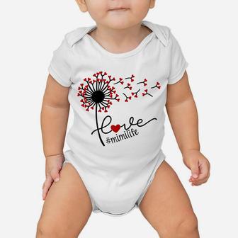 Womens Mother's Day Dandelion Flower Heart Love Mimi Life Baby Onesie | Crazezy