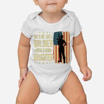 Womens My Daughter Is A Soldier Hero - Proud Army Mom Dad Military Baby Onesie | Crazezy UK