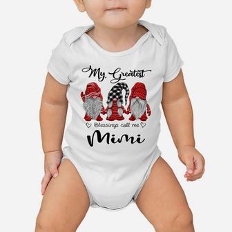 Womens My Greatest Blessings Call Me Mimi Gnome Grandma Gift Baby Onesie | Crazezy