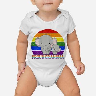 Womens Proud Grandma Elephant Proud Mom Lgbt Gay Pride Tshirt Gifts Baby Onesie | Crazezy