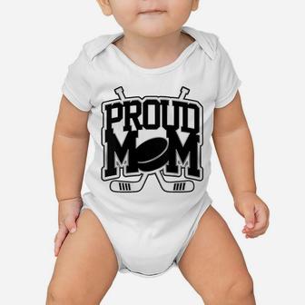 Womens Proud Hockey Mom, Gift For Mother Baby Onesie | Crazezy