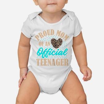 Womens Proud Mom Of An Official Teenager 13Th Birthday Cheetah Baby Onesie | Crazezy UK
