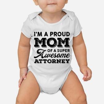 Womens Proud-Mom Super-Awesome Attorney Lawyer Law Mother's Day Mom Baby Onesie | Crazezy AU