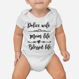 Womens Proud Police Wife Shirt - Police Wife Mom Life T Shirt Baby Onesie | Crazezy DE