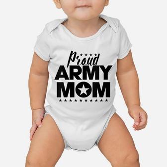 Womens Starred Proud Army Mom For Mothers Of Soldiers And Veterans Baby Onesie | Crazezy