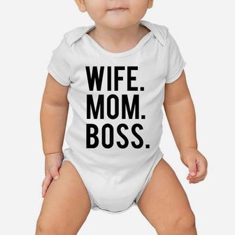Womens Wife Mom Boss Mothers Day Baby Onesie | Crazezy CA