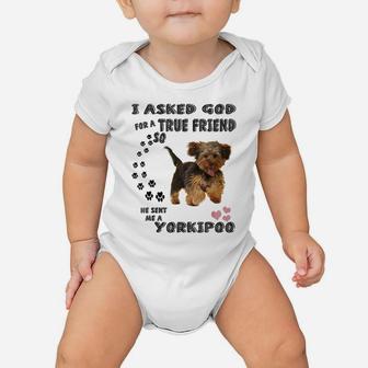 Yorkipoo Dog Quote Mom Yorkiepoo Dad Art, Cute Yorkie Poodle Baby Onesie | Crazezy CA