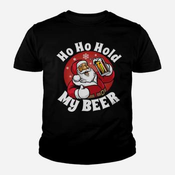 Ho Ho Hold My Beer Santa & Reindeer Beer Bestie T-Shirt