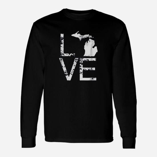 Michigan Love Shirt Mi State Home Pride Map Distressed Tee