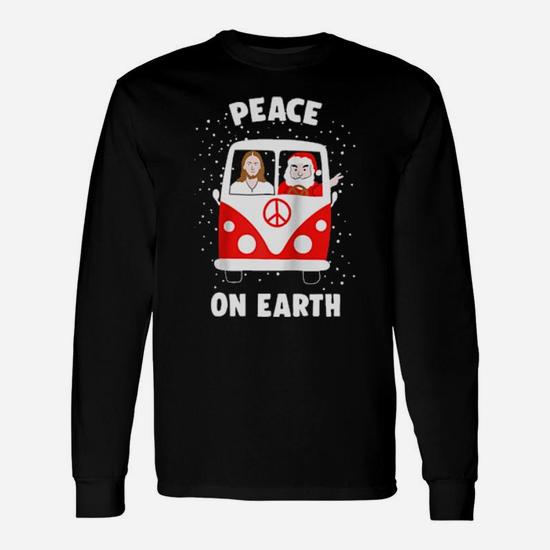 Peace On Earth Santa And Jesus Hippie Fan Christmas Gift T-Shirt Peace On Earth Santa And Jesus Hippie Fan Christmas Gift T-Shirt