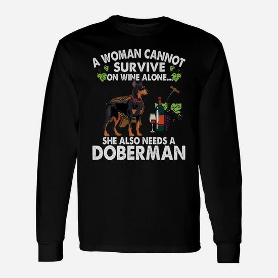 Woman Cannot Survive Coffee Alone Need Doberman Dog Tshirt Woman Cannot Survive Coffee Alone Need Doberman Dog Tshirt