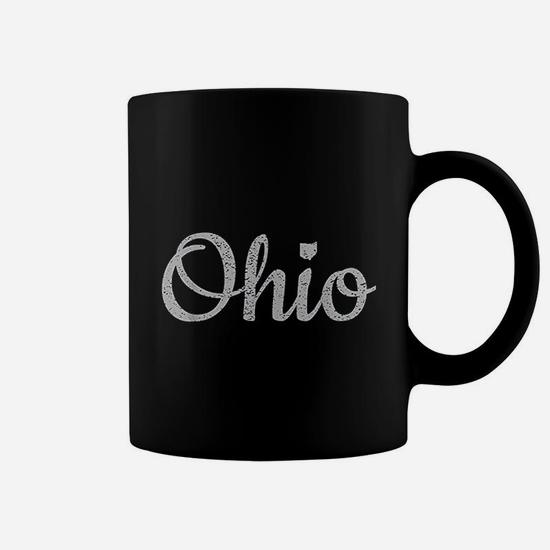State Of Ohio Pride Script Text Distressed Design T-Shirt