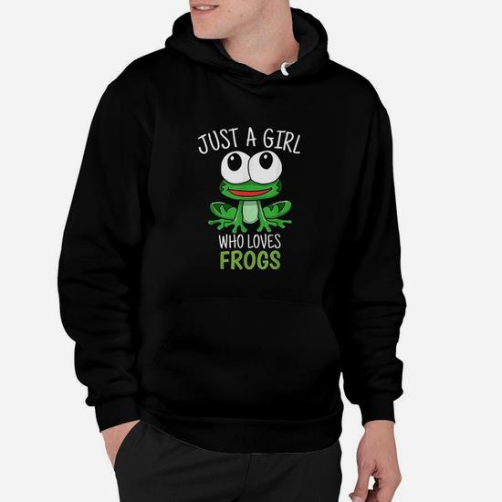 Just A Girl Who Loves Frog Cute Frog Girl Hoodie - Thegiftio UK
