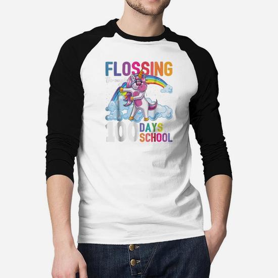 Flossing Through 100 Days Of School Flossing Unicorn Shirt Flossing Through 100 Days Of School Flossing Unicorn Shirt