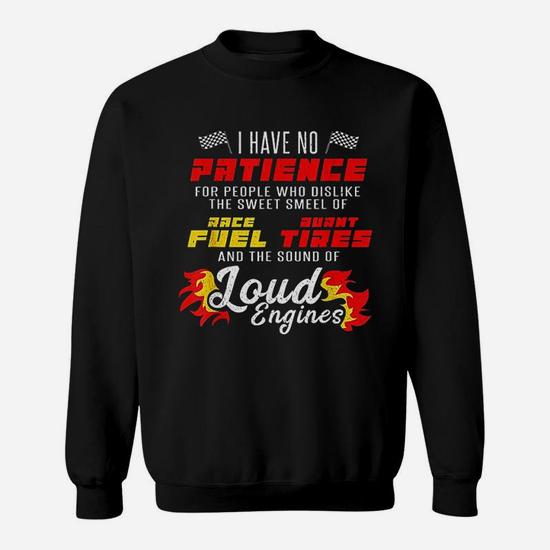 Funny Drag Racing T-Shirt No Patience Race Fuel Burnt Tires Funny Drag Racing T-Shirt No Patience Race Fuel Burnt Tires