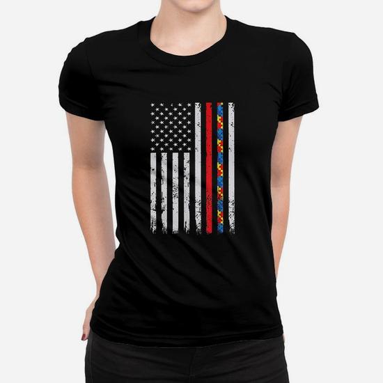 Thin Red Line Firefighter Support Autism 4th July Flag Shirt Thin Red Line Firefighter Support Autism 4th July Flag Shirt