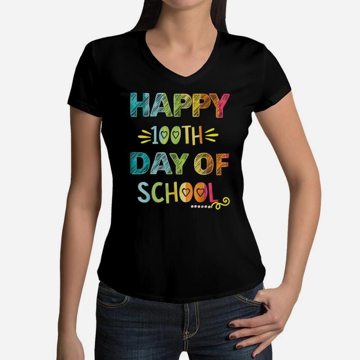100Th Day Of School Outfit Costume Kids Boys Girls Teacher Women V-Neck T-Shirt