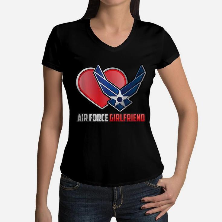 Air Force Girlfriend | Cute Royal Force Gift Women V-Neck T-Shirt