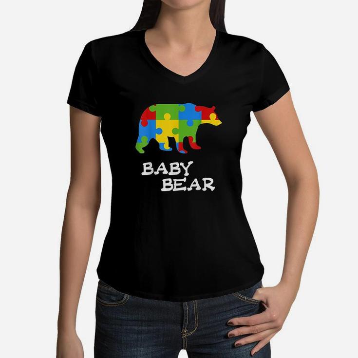 Awareness Baby Bear For Boys Girls Gift Women V-Neck T-Shirt