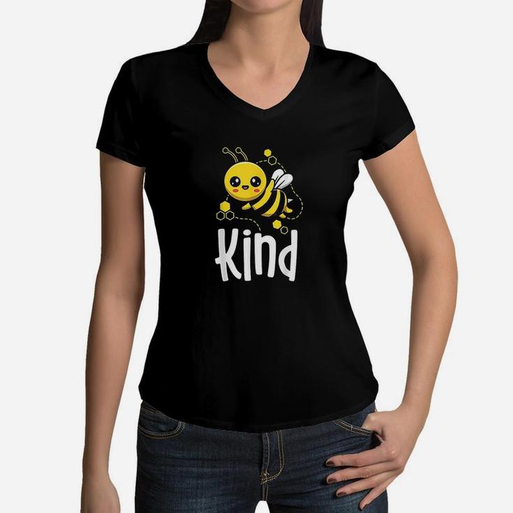 Bee Kind Women Kids Kindness Matters Teacher Gift Women V-Neck T-Shirt