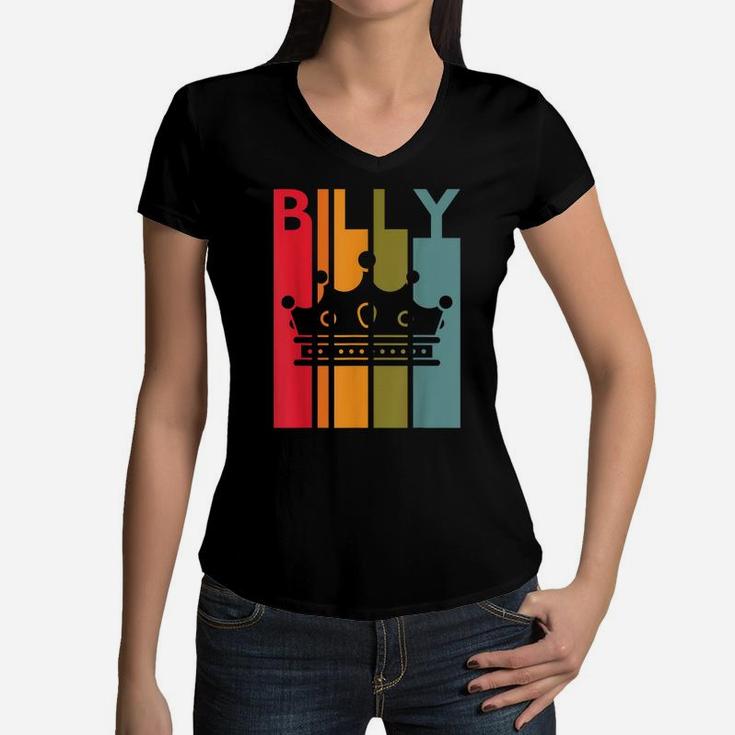 Billy Gift Idea For Boys Men Retro First Name Vintage Billy Women V-Neck T-Shirt