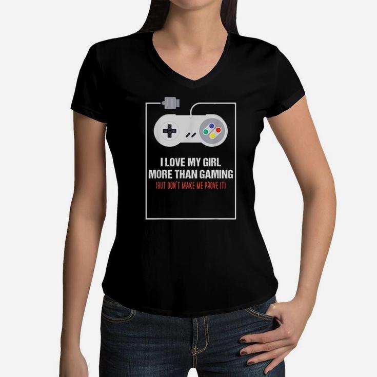 Boyfriend Gamer Gaming Valentines For Him Women V-Neck T-Shirt