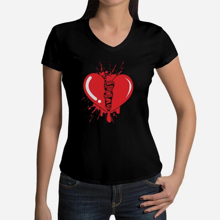 Broken Heart Gift For Valentines Day Happy Valentines Day Women V-Neck T-Shirt