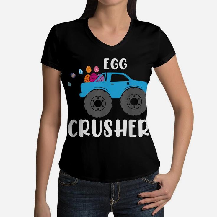 Cute Easter Egg Crusher Monster Truck Boys Kids Teens Women V-Neck T-Shirt