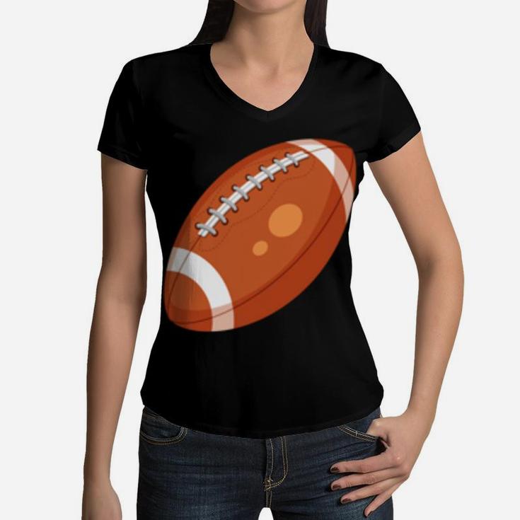 Football Girl Never Underestimate A Girl Who Plays Football Women V-Neck T-Shirt