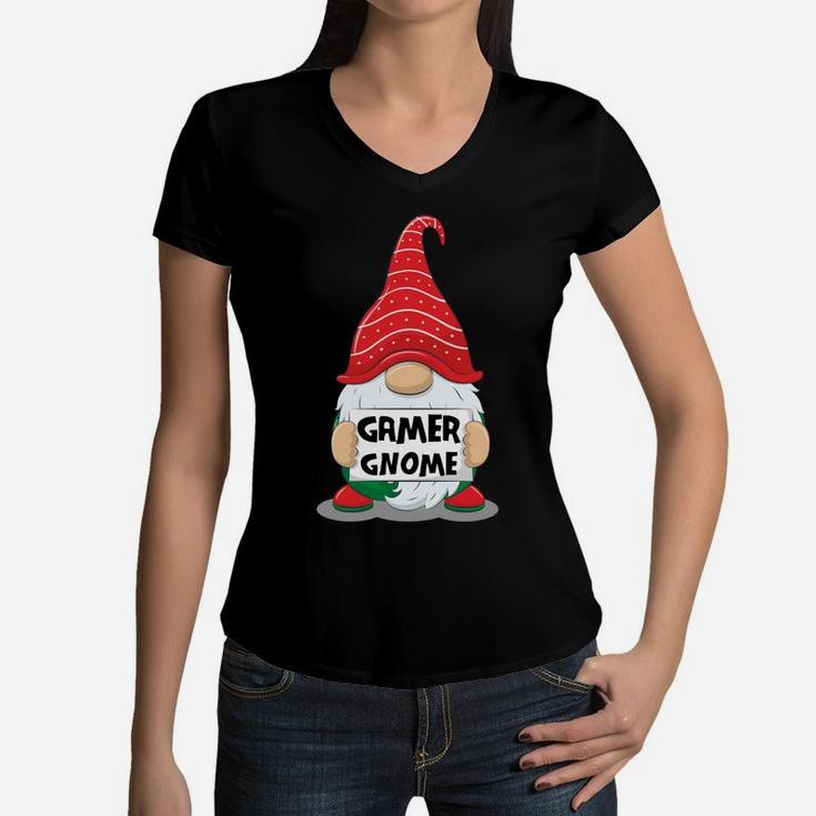 Gamer Gnomes Partner Look Families Boys Men Christmas Women V-Neck T-Shirt