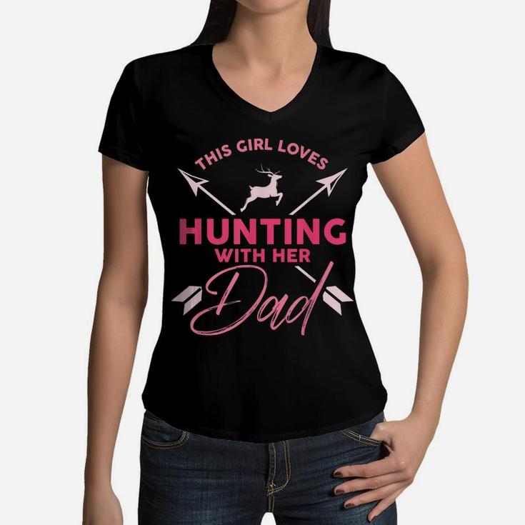 Hunting Design For Hunter Women Or Girls Women V-Neck T-Shirt