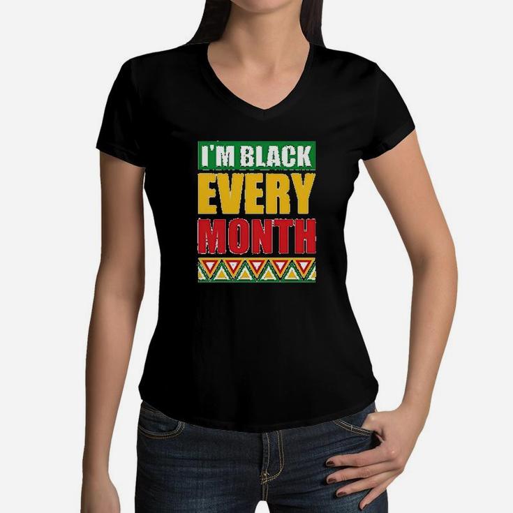 I Am Black Gift Black History Month Women V-Neck T-Shirt