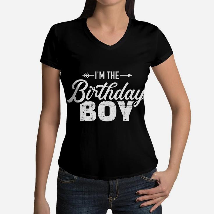 I'm The Birthday Boy Son Matching Family Women V-Neck T-Shirt