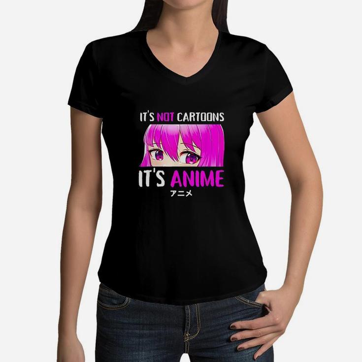 Its Not Cartoons Its Girl Manga Lover Teen Girls Gift Women V-Neck T-Shirt