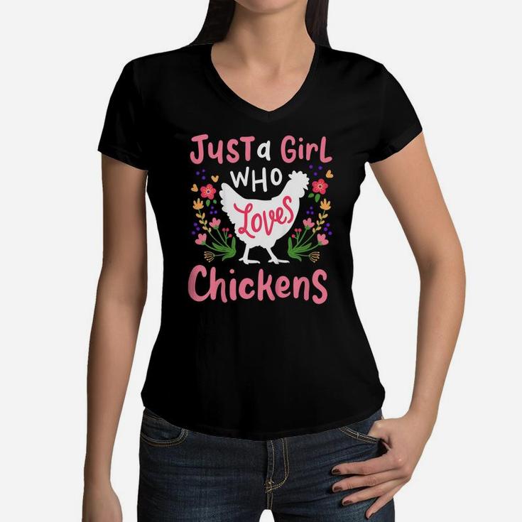 Kids Chicken Hen Love Cute Gift Women V-Neck T-Shirt