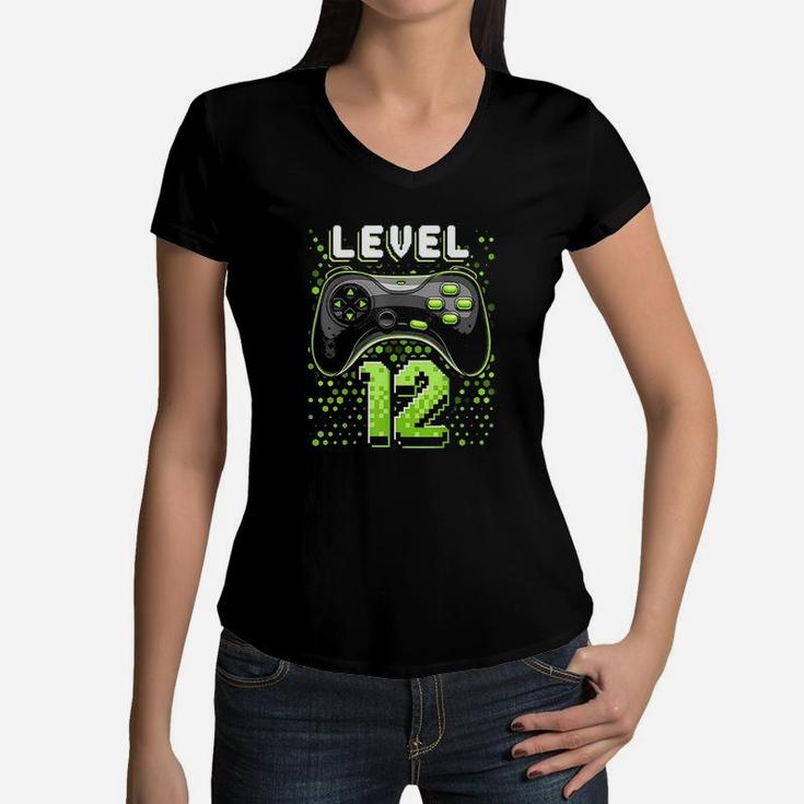 Level 12 Video Game Controller Birthday Gamer Gift Boys Women V-Neck T-Shirt