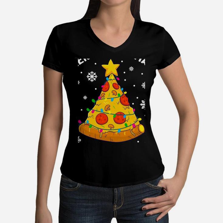 Merry Crustmas Pizza Christmas Tree Xmas Gifts Kids Men Sweatshirt Women V-Neck T-Shirt
