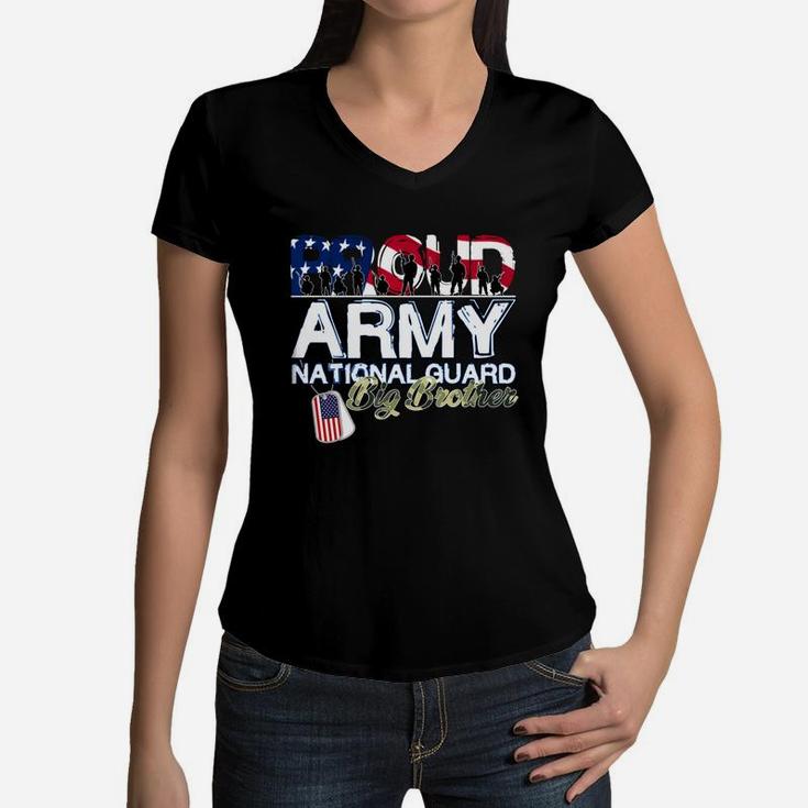National Freedom Day Big Brother Proud Army National Guard Women V-Neck T-Shirt