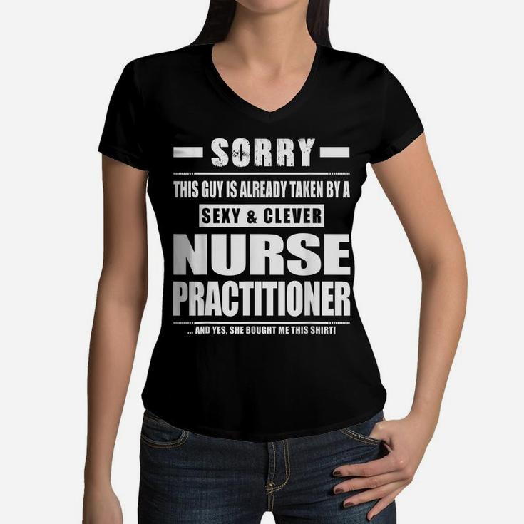 Nurse Practitioner Shirt Gift For Boyfriend Husband Fiance Women V-Neck T-Shirt