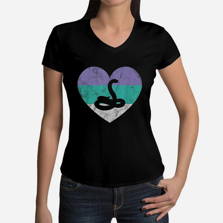 Snake Gift For Women  Girls Retro Cute Women V-Neck T-Shirt