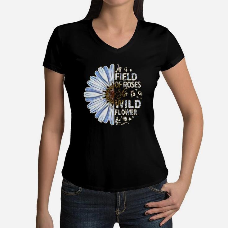 Sunflower  Girls Women V-Neck T-Shirt