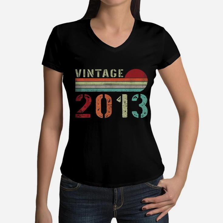 Vintage 2013 Funny 9 Years Old Boys And Girls 9Th Birthday Women V-Neck T-Shirt
